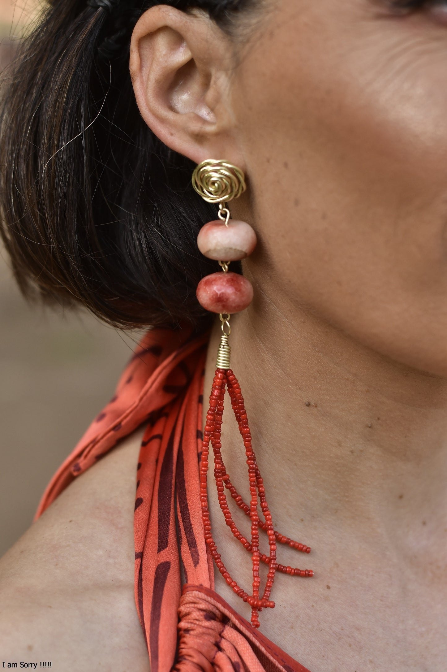 BOUCLE D'OREILLE CERISE